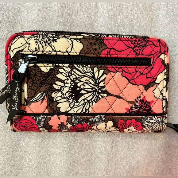 Set of Vera Bradley Shoulder Tote & Turn Lock Wallet. EUC. Mocha Rouge pattern. - Picture 5 of 10